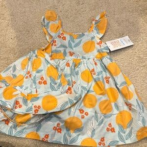NWT Just One You Carter’s Fruit/Floral Dress and Hat Set, 9m